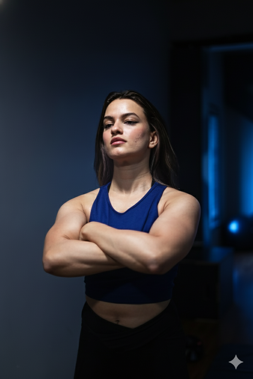 Woman working out in a gym